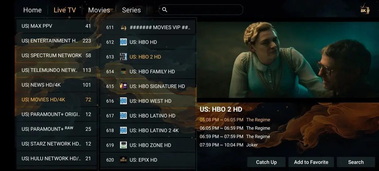 IPTV Greatest app interface preview 3