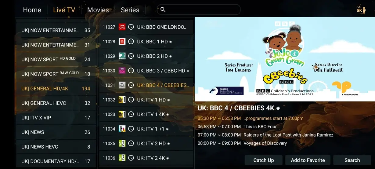IPTV Greatest app interface preview 7